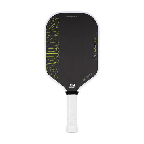 Swing CF Pro X pickleball paddle, front view showing the T700 carbon fiber face